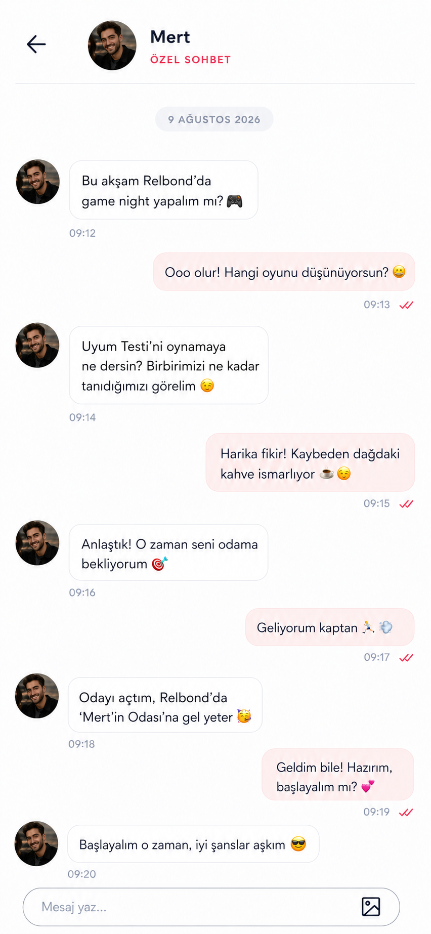 Relbond sohbet ekranı